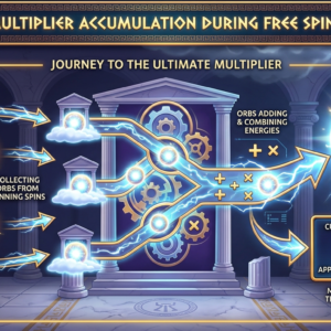 Infographic explaining how multipliers accumulate during free spins