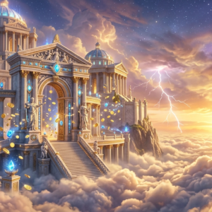 Greek mythology fantasy banner inspired by an Olympus-themed slot adventure