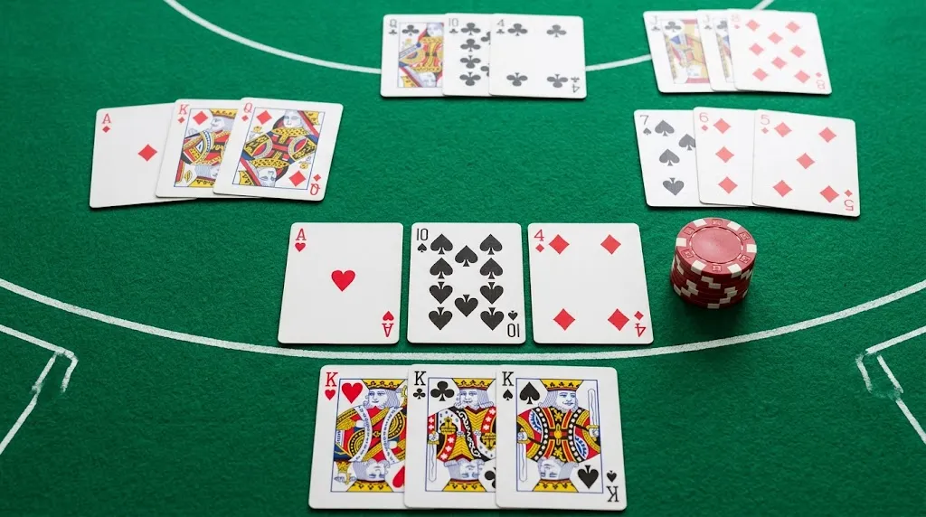 Teen Patti High Card example with Ace Ten and Four