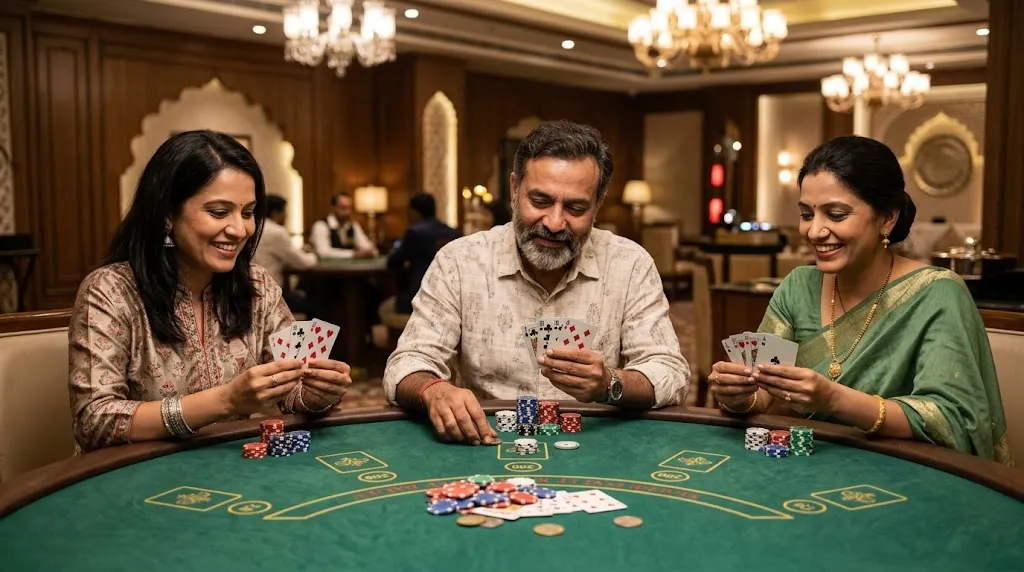 How to play Teen Patti casino with players holding three cards