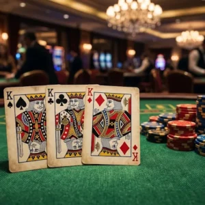 Teen Patti Trail winning hand with casino chips
