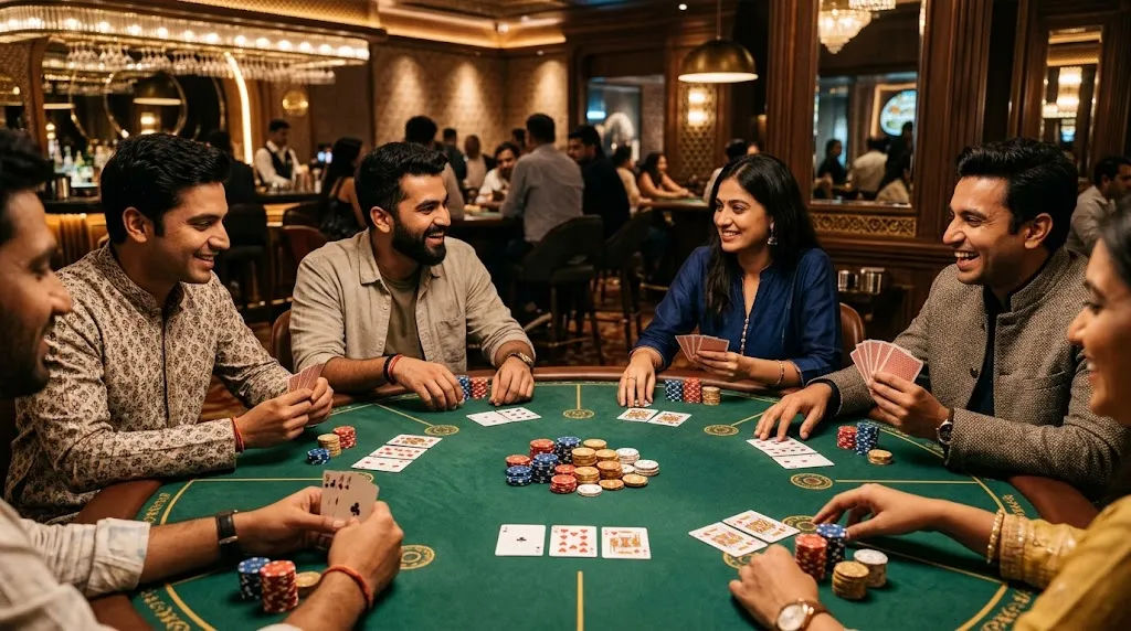 Teen Patti casino etiquette at a respectful card table