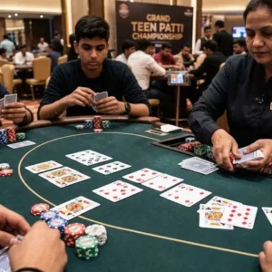 Teen Patti tournament hand rankings and three-card gameplay
