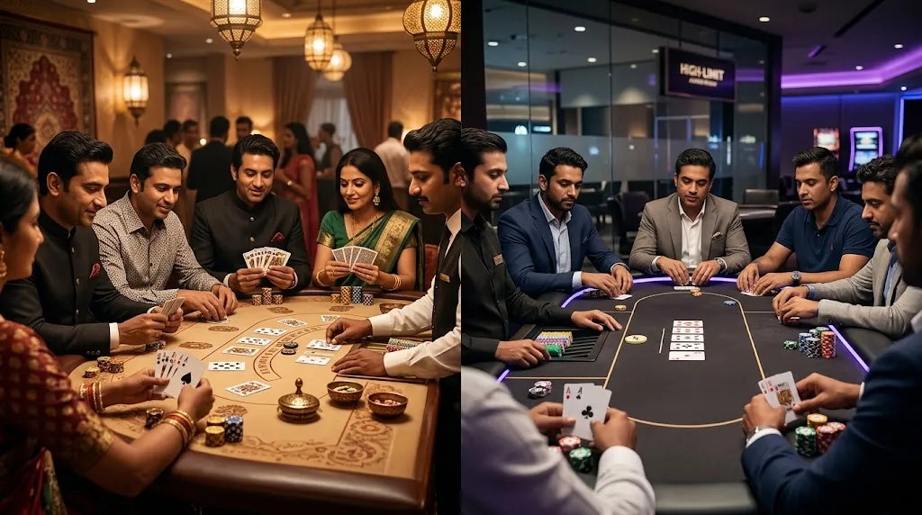 Teen Patti casino vs Texas Holdem Poker gameplay comparison