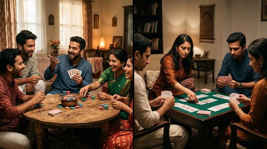 Social fast-paced Teen Patti compared with strategic Indian Rummy