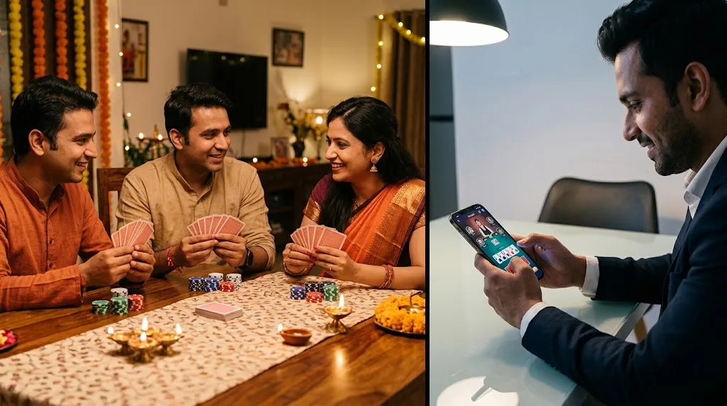 Teen Patti casino vs traditional Teen Patti comparison for Indian players